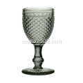 Copa de vino tallada con ATO con cristal gris